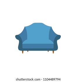 wide armchair flat icon. Interior or Room design template in flat style for mobile concept and web apps. Detailed wide armchair flat icon can be used for web and mobile