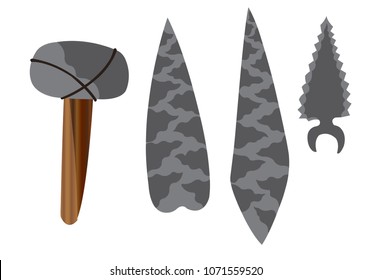 a wide array of stone age tools