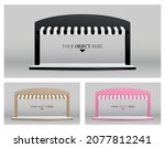 wide awning and arch with platform display 3d illustration vector for putting your object