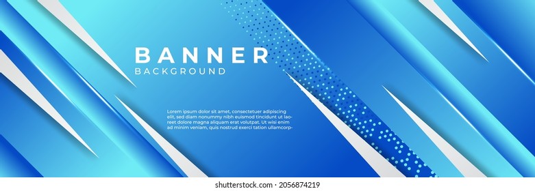 Wide background digital technology concept. Illustration high computer technology on blue background. Abstract futuristic design. halftone decoration, sci-fi vector illustration