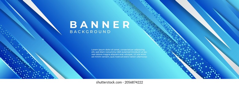 Wide background digital technology concept. Illustration high computer technology on blue background. Abstract futuristic design. halftone decoration, sci-fi vector illustration