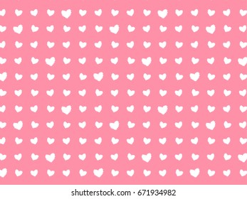 Wide background  heart fluffy polka dot. Vector isolated on trend pastel background.