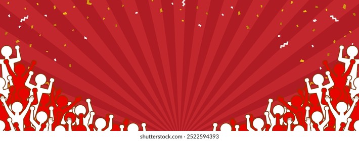 wide background with lots of people getting excited