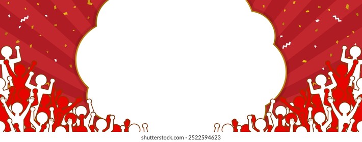 wide background with lots of people getting excited