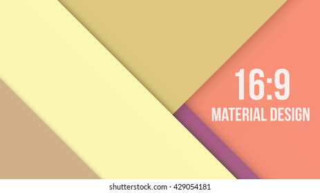 Wide Background Unusual modern material design. Retro style. Format 16:9. Abstract Vector Illustration. 