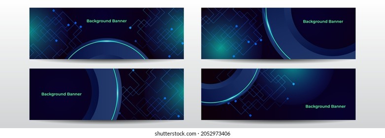 Wide background with various technological elements. Hi-tech computer digital technology concept. Abstract technology communication. Neon glowing lines. Speed and motion blur over dark background.