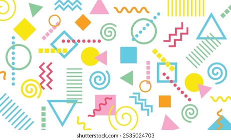 wide backgrounds graphics of geometrical pattern - colorful white background -