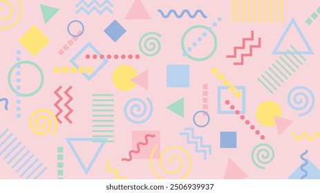 Amplios fondos gráficos de memphis 2D - simple collar de artículos para bebés -