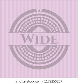Wide badge with pink background