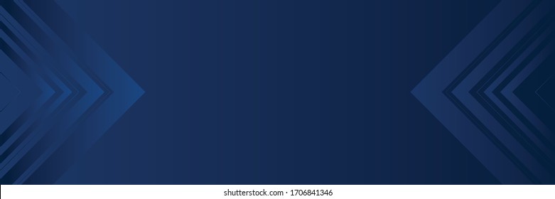 Wide banner dark blue gradient rectangle color background. Dynamic textured geometric element design with diagonal shape decoration. Modern blue and black gradient light vector illustration