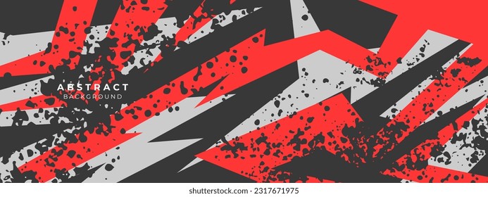 Wide banner design. Sports racing texture red grey background.