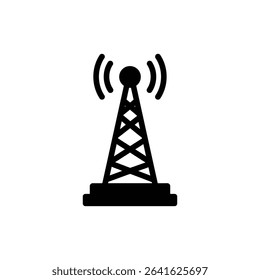 Wide Base Tower with Antenna and Modern Architectural Exterior