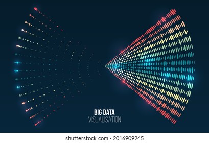 Visualisierung großer Big Data. Konzept der Informationsanalyse. Abstrakte Streaminformationen mit Circles-Array und Binärcode. Filtermaschinenalgorithmen. Sortieren von Daten. Vektortechnologie, Hintergrund.