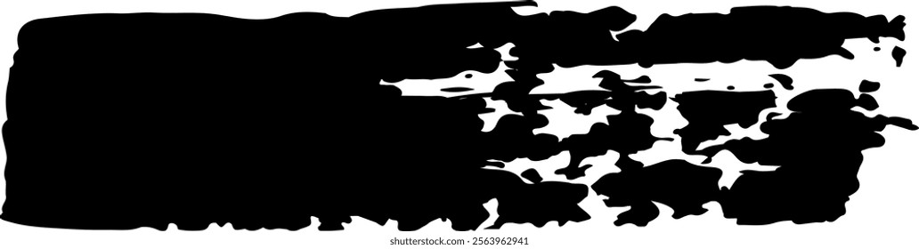 Wide black brush stroke with a textured, artistic design creates a striking banner effect, perfect for adding a bold and expressive touch to creative projects