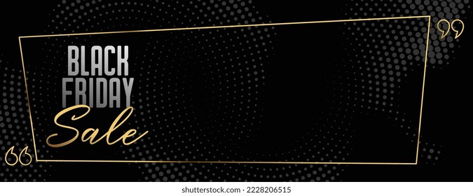 wide black friday sale banner with text space vector 