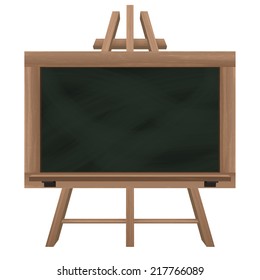 wide blackboard on tripod object isolated vector illustration
