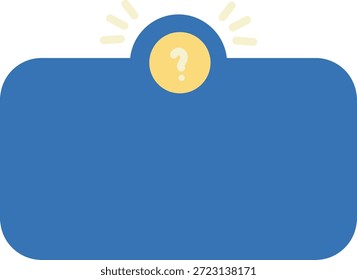 Cuadro de texto azul ancho con signo de interrogación