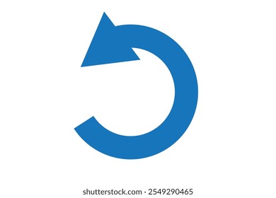 Wide bold semi circle arrow. Vector illustration. Semicircular rounded curved one-sided arrow.