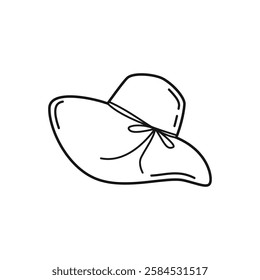 Wide Brim Hat Simple Outline illustration