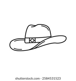 Wide Brim Hat Simple Outline illustration