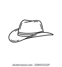 Wide Brim Hat Simple Outline illustration