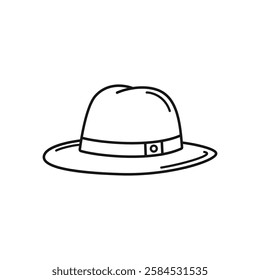 Wide Brim Hat Simple Outline illustration