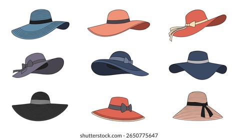 Wide brim hats for women fashionable sun protection headwear