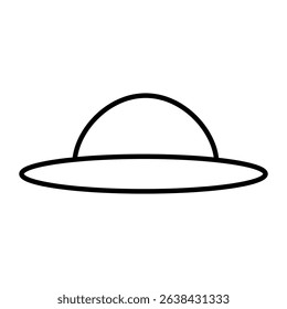Wide brimmed summer hat icon illustration