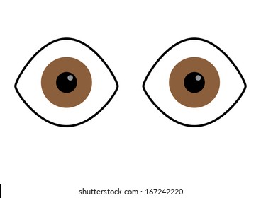 Wide Brown Eyes. Vector