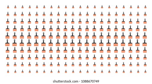 Wide brush icon halftone pattern, constructed for backgrounds, covers, templates and abstract concepts. Vector wide brush symbols arranged into halftone matrix.
