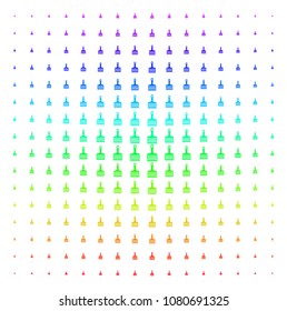 Wide Brush icon spectrum halftone pattern. Vector wide brush symbols organized into halftone grid with vertical spectral gradient. Designed for backgrounds, covers and abstract effects.
