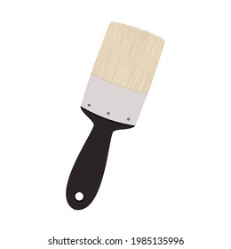Wide brush vector illustration. Hand tool for repair isolated on white background.