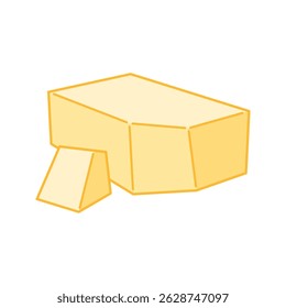 Wide butter slab with one piece slightly pulled out.