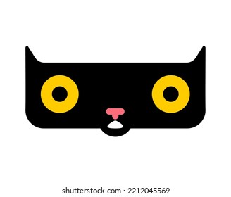 Wide cat isolated cartoon. fat muzzle pet