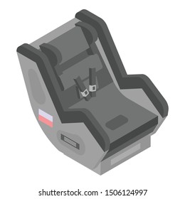 Wide child car seat icon. Isometric of wide child car seat vector icon for web design isolated on white background