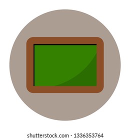 wide clean blank blackboard wooden frame sign icon