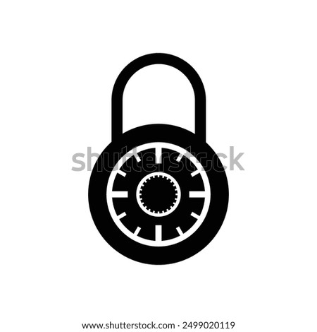 Wide Combination dial padlock icon, Combination lock vector icon for apps and web