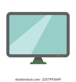 Wide computer monitor with thin bezels. Modern high tech electronic devices cartoon illustration. Technology and leisure concept. Colored flat vector isolated on white background