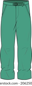 WIDE CORD CROPPED WIDE LEG PANTS FOR UNISEX WEAR VECTOR ILLUSTRATION