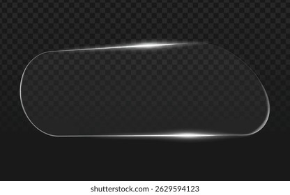 Wide curved glass panel with smooth transparency and soft highlights, ideal for luxury packaging, architectural mockups, or artistic overlays. Perfect for high-end product visuals or decorative design