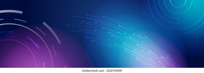 Wide Cyber security internet and networking concept. Hi-tech vector illustration with various technology elements. Abstract global sci fi concept. Digital internet communication on blue background.