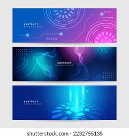 Wide Cyber security internet and networking concept. Hi-tech vector illustration with various technology elements. Abstract global sci fi concept. Digital internet communication on blue background.