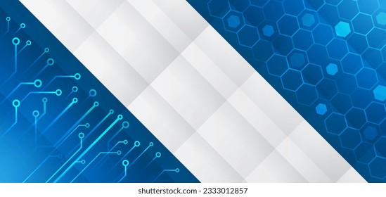 Wide Cyber security internet and networking concept. Hi-tech vector illustration with various technology elements. Abstract global sci fi concept. Digital internet communication on blue background.