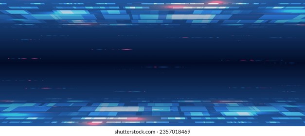 Wide Cyber security internet and networking concept. Hi-tech vector illustration with various technology elements. Abstract global sci fi concept. Digital internet communication on blue background.