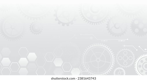 Wide Cyber security internet and networking concept. Hi-tech vector illustration with various technology elements. Abstract global sci fi concept. Digital internet communication on a grey background.