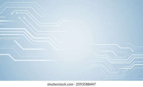 Wide Cyber security internet and networking concept. Hi-tech vector illustration with various technology elements. Abstract circuit board. Digital internet communication on blue background.