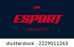 Wide dynamic alphabet for sport, cyber gaming, shooters, MMORPG, quests, simulators, fighting games. Vector typographic design