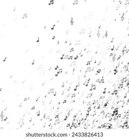 A wide expanse featuring a grayscale spectrum of music notes, arranged in a horizon line format, offering a minimalist and contemporary visual for music-themed projects.