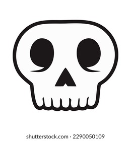 Wide Face Skull Patch V65 Patch Streetwear, Urban Design White and Black Colors Patch Commercial Use