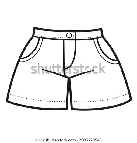 Wide fitted shorts with pockets. Image produced without the use of any form of AI software at any stage.